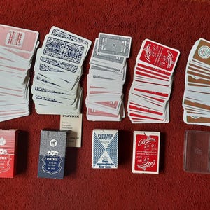 Conjunto de 5 baralhos de cartas vintage