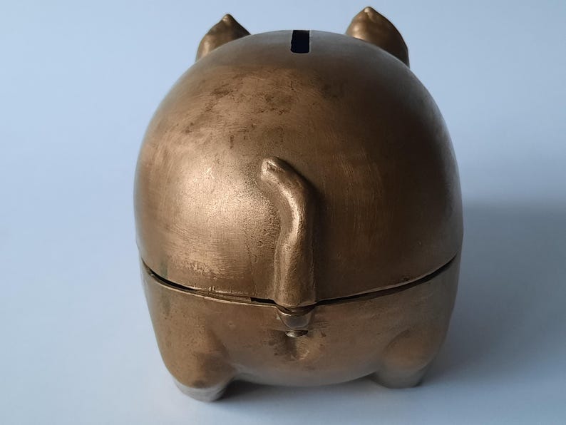 Vintage Bronze Piggy Bank image 5