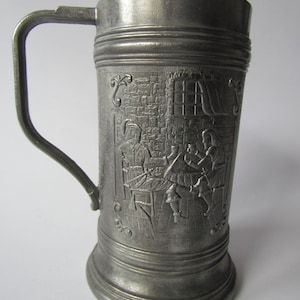 Vintage German pewter 0.5 l, beer mug , h 15cm