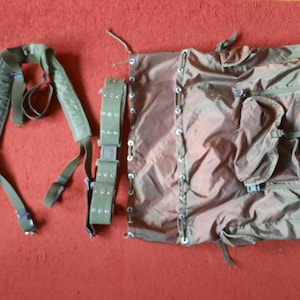 Vintage Austrian Military Backpack with Field Belt and Suspension System