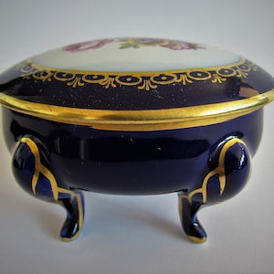 Vintage porcelain box JLMENAU - ECHT KOBALT - 10*7*6 cm