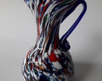 Vintage Italian Murano Glass Colored Jug Vase  h-12 cm
