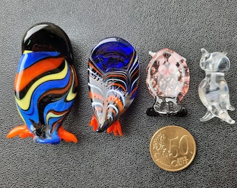 ムラーノガラスのフクロウの置物4個セット - Etsy 日本