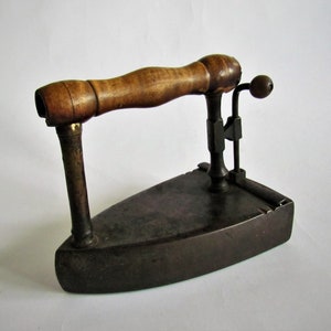 Antique german bronze iron with heating element