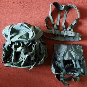 Vintage Austrian Field Gear Carrying System + 2 Backpacks 