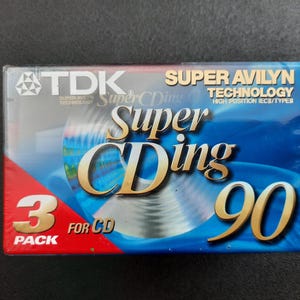 TDK scd-90eb3s - 3-Pack AUDIO CASSETTE Super CDing 90 Min New/Sealed