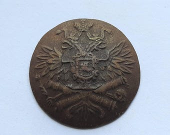 Russische Empire Vintage-Knopf 23 mm. Artillerie Soldaten