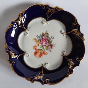 Vintage Jlmenau Graf Von Henneberg Porzellan Echt Kobalt Plate - Etsy