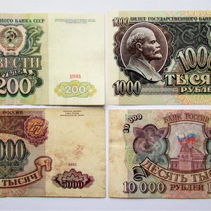 UdSSR Satz von Banknoten