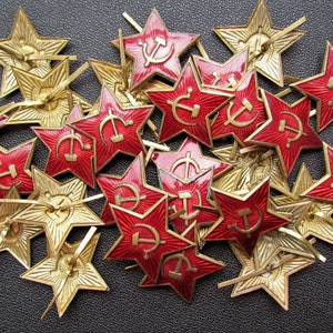 star-cockade on the cap of the Red Army brass-enamel