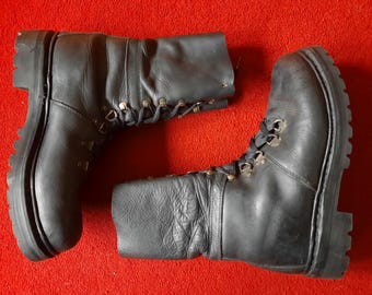 Botas militares austriacas originales de cuero HEERESEIGENTUM - Talla 43