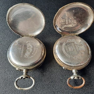 set of two cases for vintage pocket watches