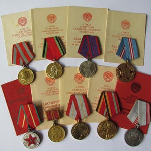 USSR - set of medals with documents