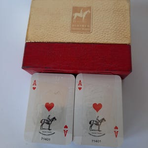 Coppia di mazzi di carte da gioco in miniatura PIATNIK WIEN, vintage del 1971, mai aperti