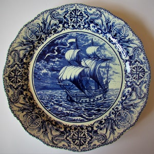 Antique Porcelain Decorative Plate Delft Holland 34 cm.