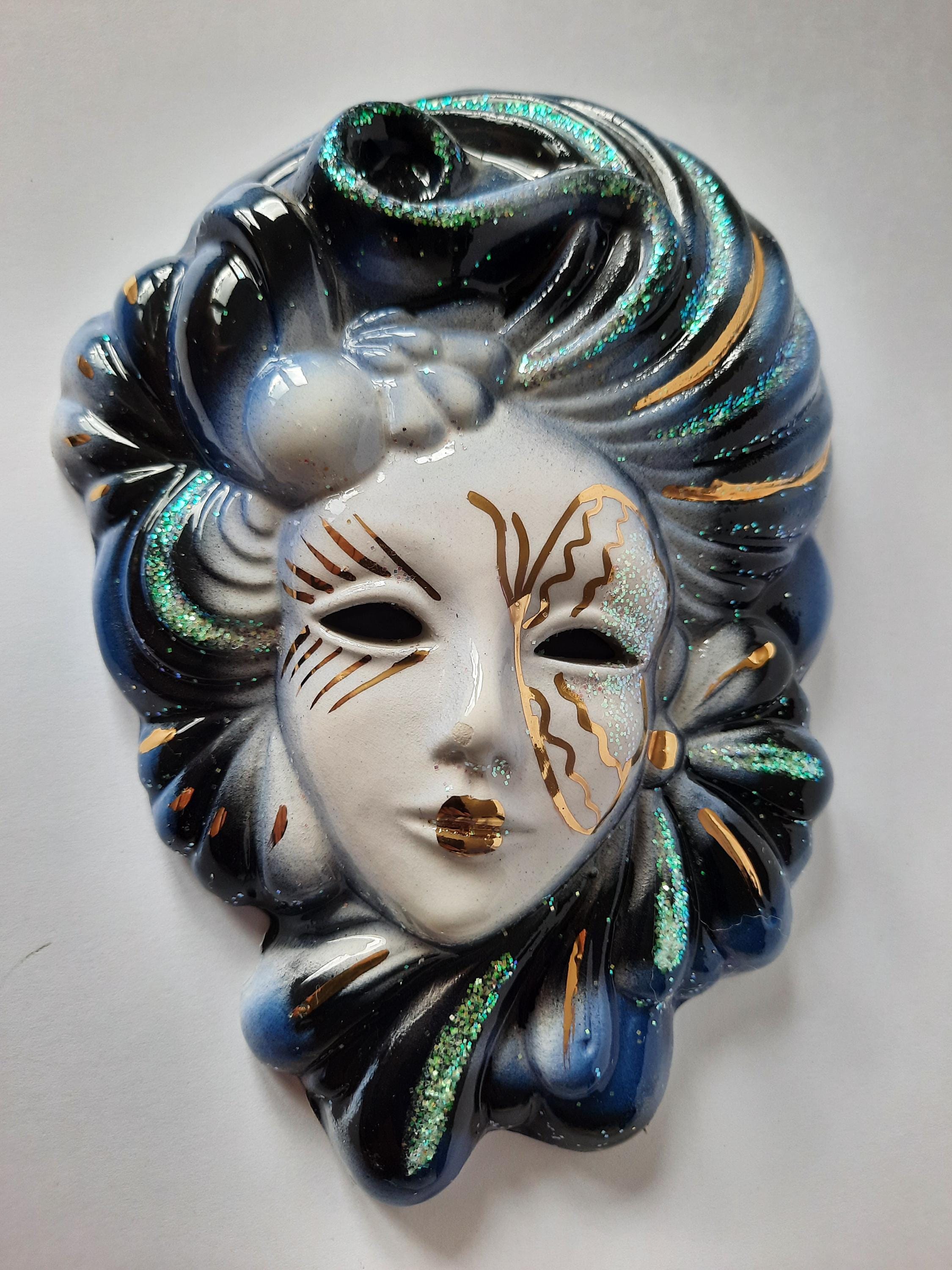 Vintage Ceramic Venetian Carnival Wall Mask 16*12 Cm - Etsy