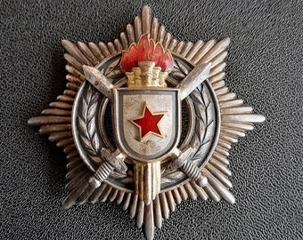 Order Zasługi Wojskowej Jugosławii z mieczami 3 klasy -1 typu. 5 pochodni - srebrna