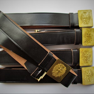 Leather belt of the Spanish army with a buckle adjustable up to 125 cm/price for 1 piece