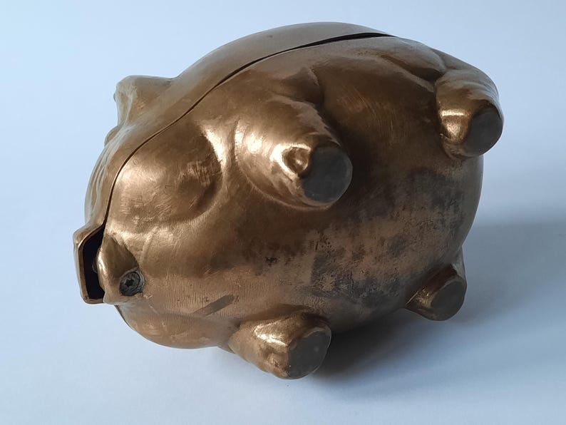 Vintage Bronze Piggy Bank image 6