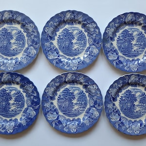 Vintage Set of 6 plates ENOCH WOODS English Scenery