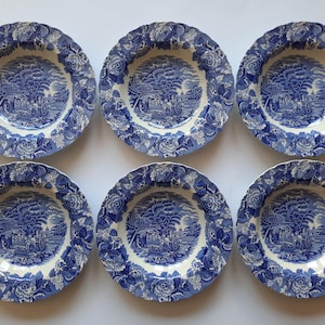 Vintage Set of 6 plates ENOCH WOODS English Scenery