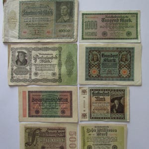 Germany - Lot of 8 Vintage Banknotes