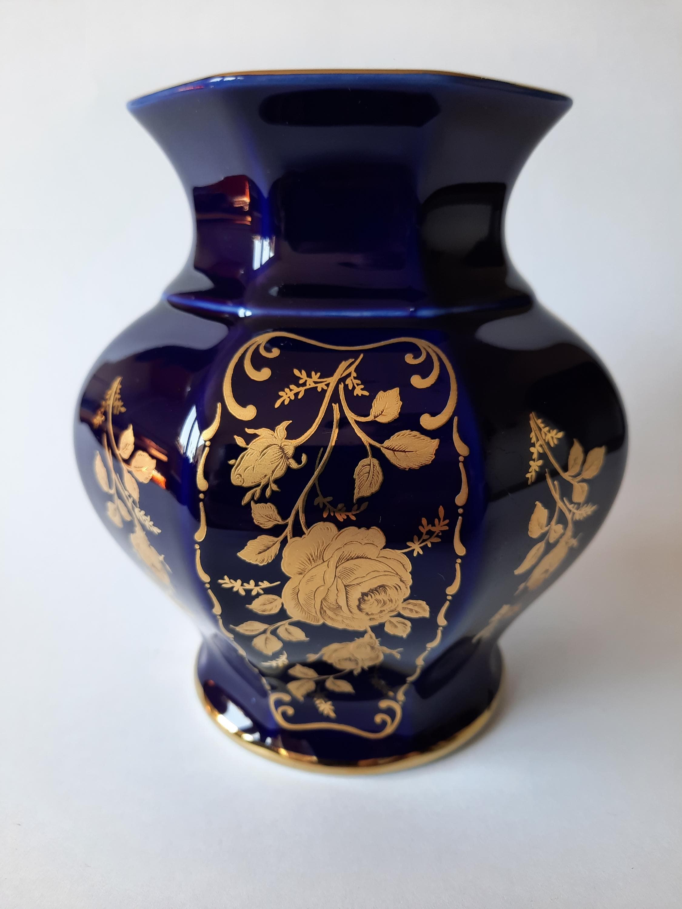 ヴィンテージ磁器花瓶ロイヤルバイエルンエヒトコバルト - Etsy 日本