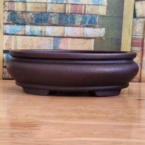 Handmade Yixing Purple Clay Bonsai Pot - Unglazed Red Clay (6.9-inch)