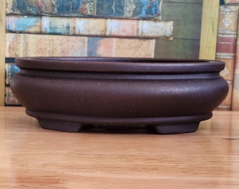 Handgemachte Yixing Lila Ton Bonsai Schale - Unglasierter Roter Ton