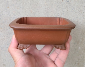 Handgemachter Yixing Lila Ton Bonsaitopf: 13,5 cm Rechteckiger Übertopf