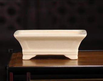 4,5-Zoll kleiner rechteckiger Bonsaitopf, glasierter Yixing-Keramikblumentopf, Blumenausstellungs-Bonsaitopf, Sukkulentenpflanzer