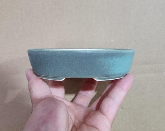 Yixing Oval Bonsai Topf - 13,5 cm flacher glasierter Pflanztopf