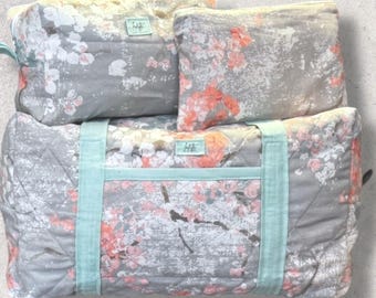 Quilted Duffle Bag | Weekender | Zippered Duffle | Carry On | Vera Bradley Inspired | Handmade