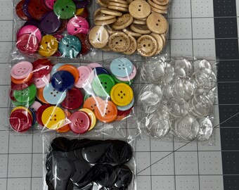 Assorted Crafting Buttons – Colorful Mixed Set for Sewing, DIY, and Crafts