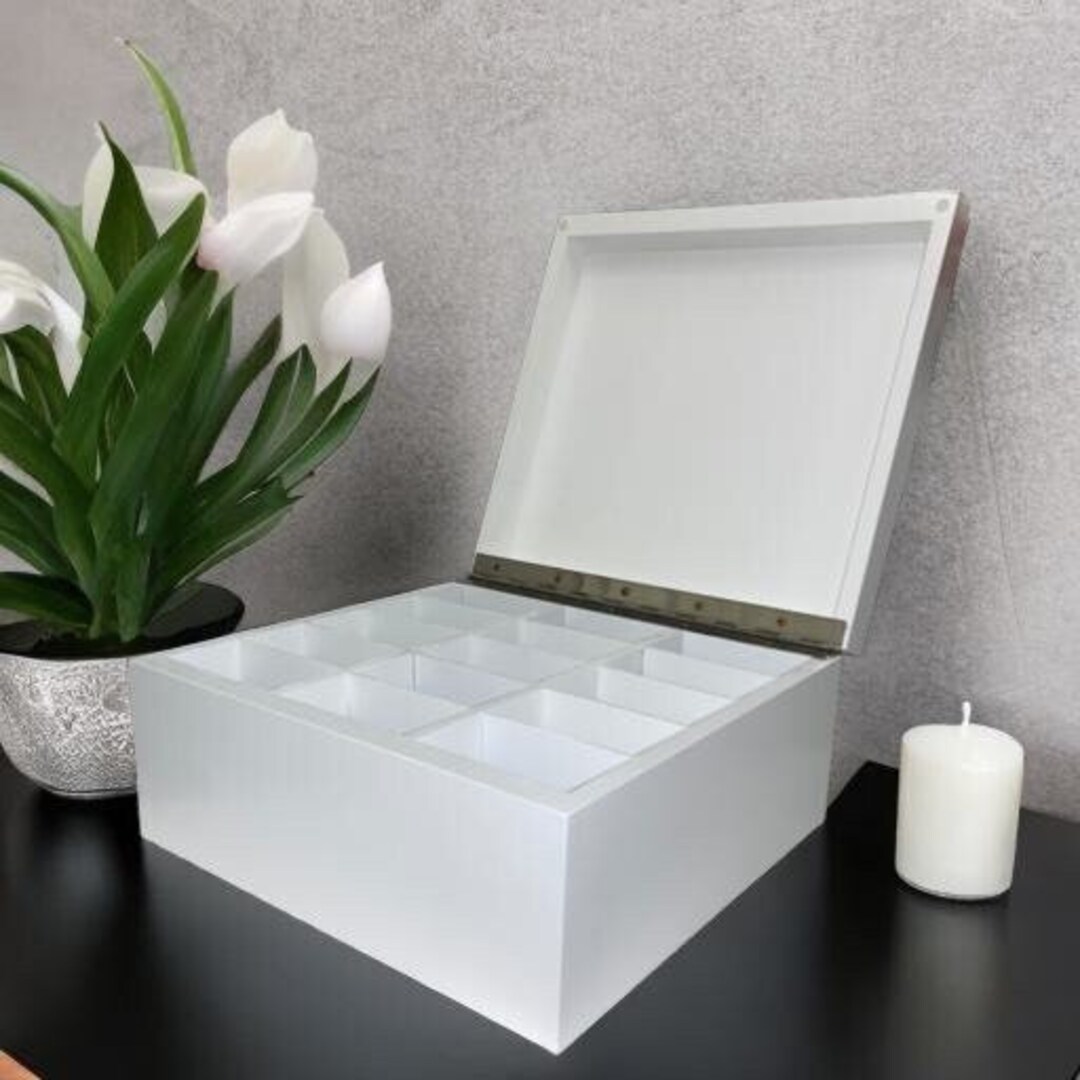 120 Graded Trading Card Storage Box Wooden, 1500 Card Storage Chest, White Wooden Storage Box