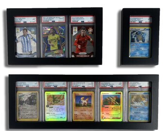 Cardmaster Framing 5-Grid Graded Card Display Frame – Holds PSA/CGC/ARK Slabs (Pokémon, NBA, TCG) – Black Wood, 55cm