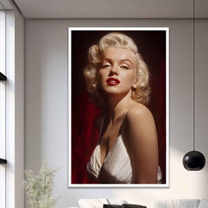 Marilyn Monroe Canvas Print, Classic Hollywood Glamour Wall Art, Retro Portrait Poster, Iconic Movie Star Home Decor