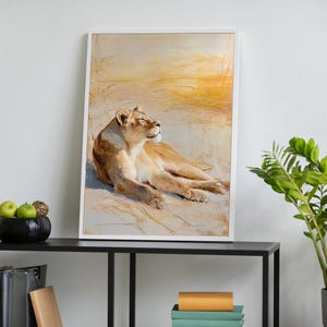 Löwin Leinwand, entspannende Leinwandkunst, schöne Tierölgemälde für Wohnkultur