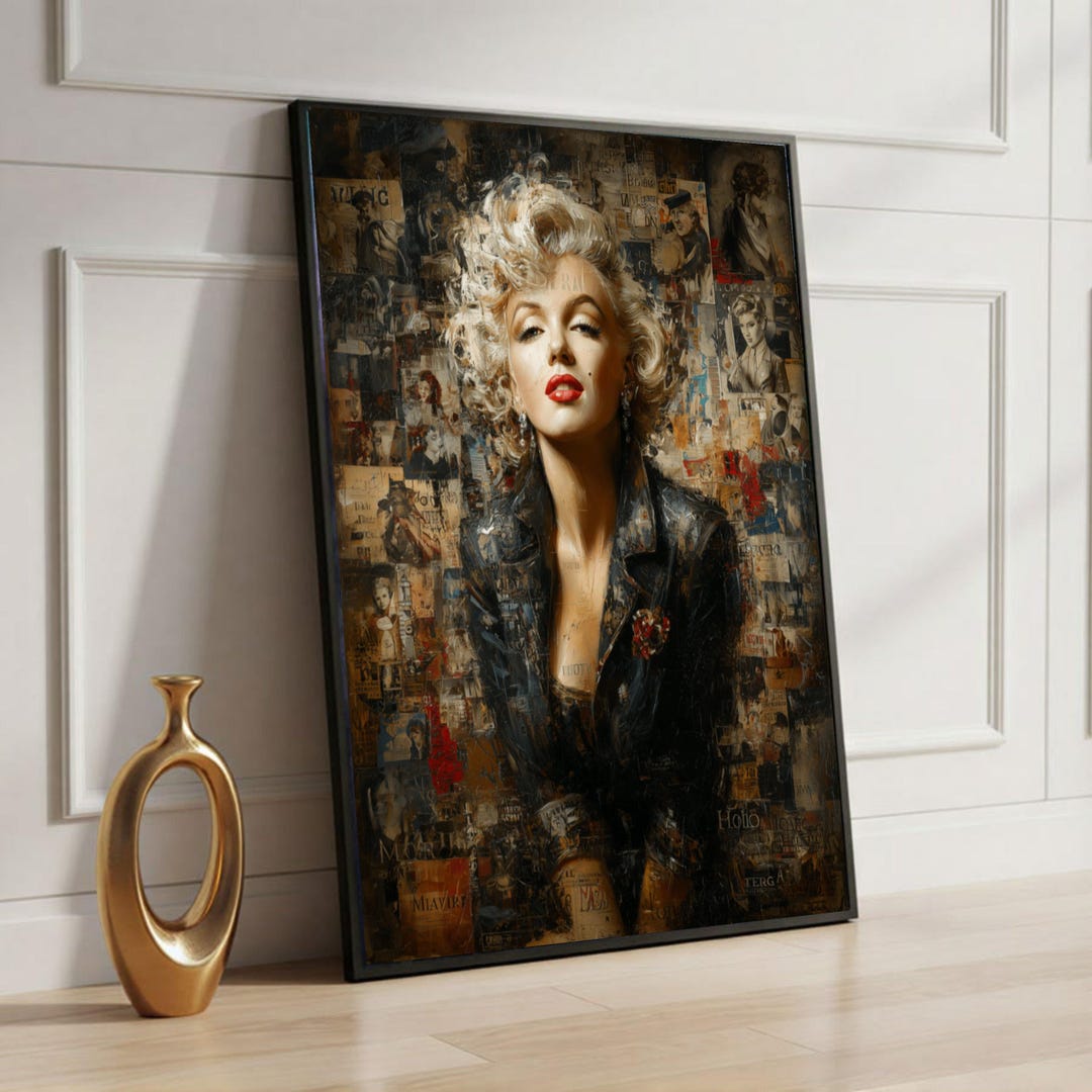Iconic Marilyn Monroe Portrait Canvas, Vintage Glamour Wall Art, Movie ...