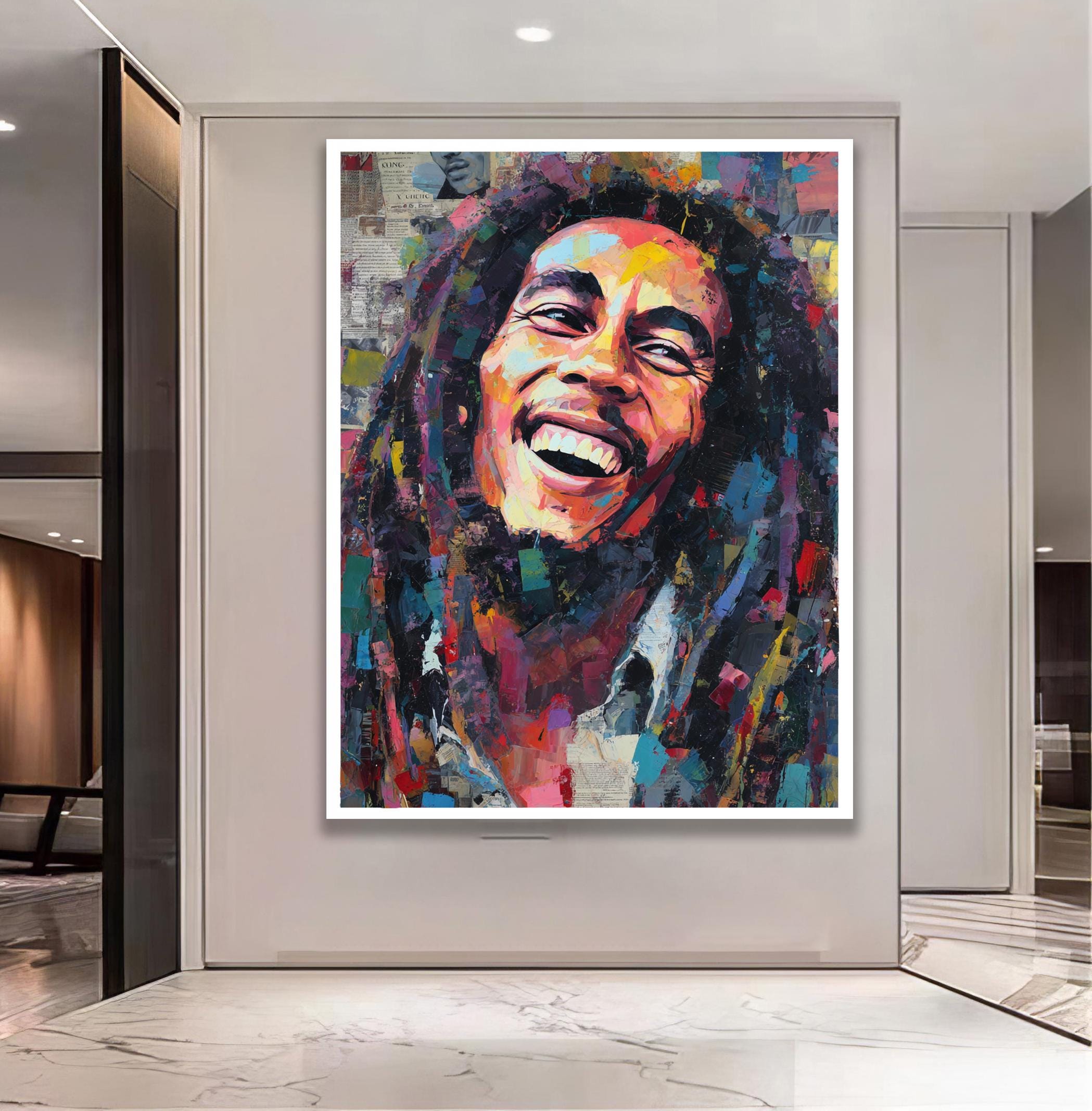 レゲエ ボブマーリー？ キャンバスアート EB020BW Bob Marley Art Music Reggae Rock Rap Hip Hop Poster Art