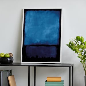 Mark Rothko Inspired Abstract Blue Painting Print, Modern Wall Art Poster, Minimalist Canvas Artwork for Contemporary Home Decor