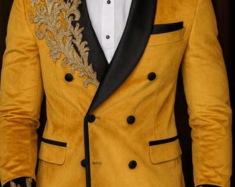Men wedding 2pc Suit Country Western suits Hand Embroidered Outfit for Event and party