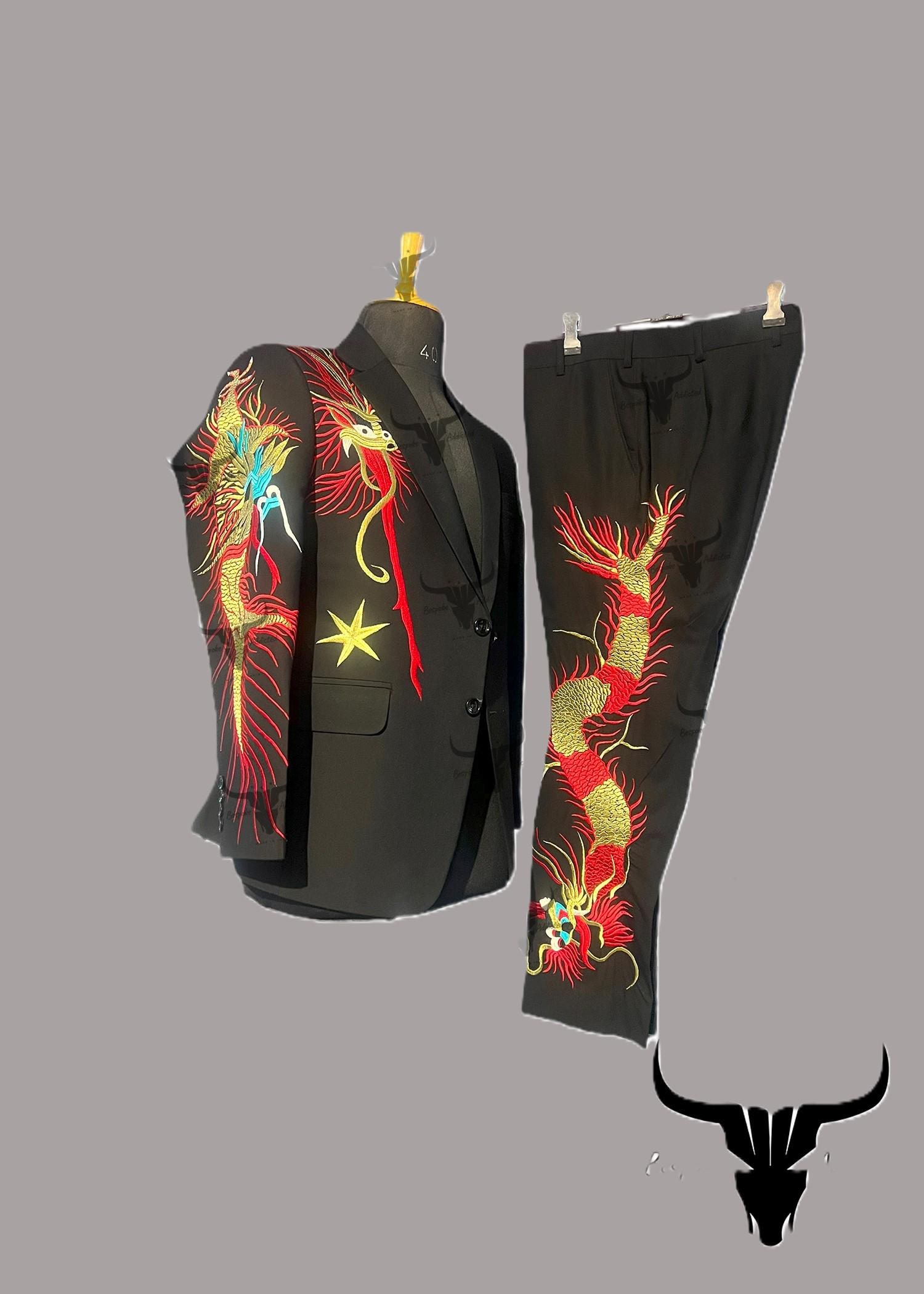 Dragon embroidered suit jacket - Etsy 日本