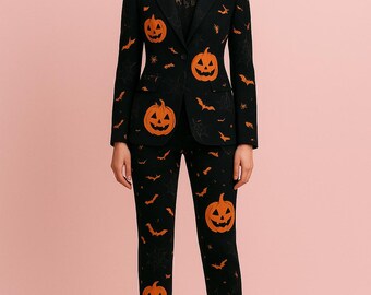 Women Halloweens Customized Black Suits  Halloween Event Prom Party Suit Outfit For Her