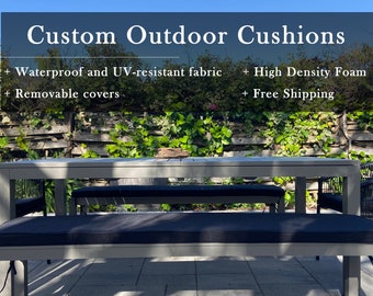 Custom Outdoor Furniture Seat Cushion Patio Chair Cushions Waterproof Pad Garden Bench Cushion Porch Swing Cushion Cover