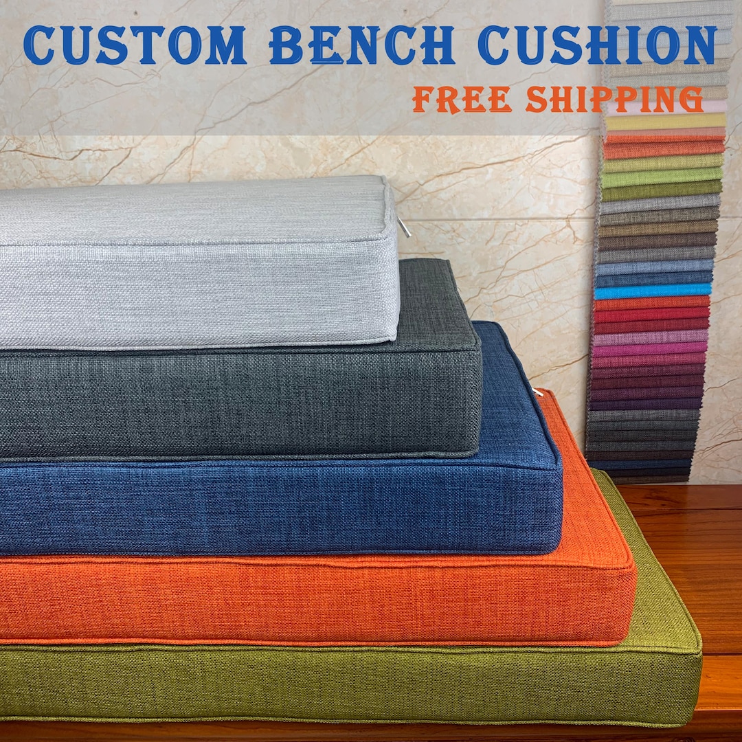 Custom Bench Cushion Window Seat Cushion Indoor Outdoor Mudroom Bench