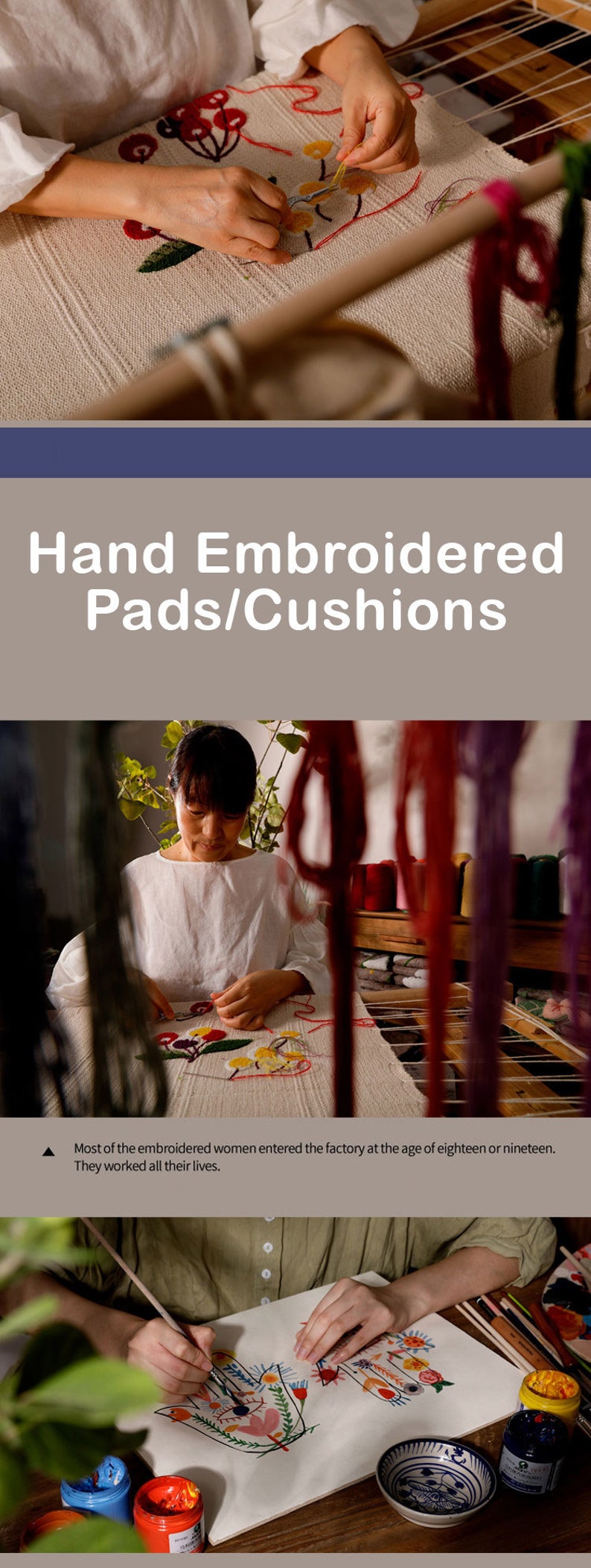 Embroidered Chair Pads for Kitchen Tufted Flower Seat Cushion Etsy