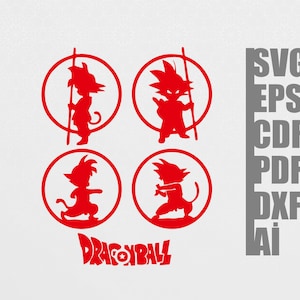 Goku Silhouette svg png anime svg, Manga svg, giapponese svg clipart cut file
