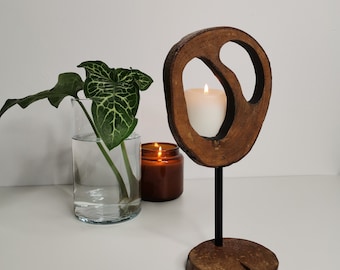 Wooden candle holder