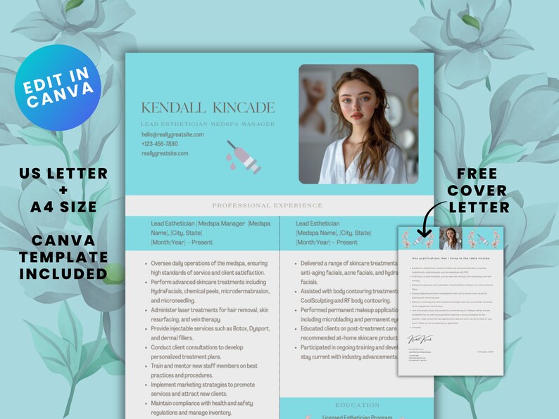 Medspa Resume Templates Canva Beauty - Il 794xN.6126309041 F6sg 